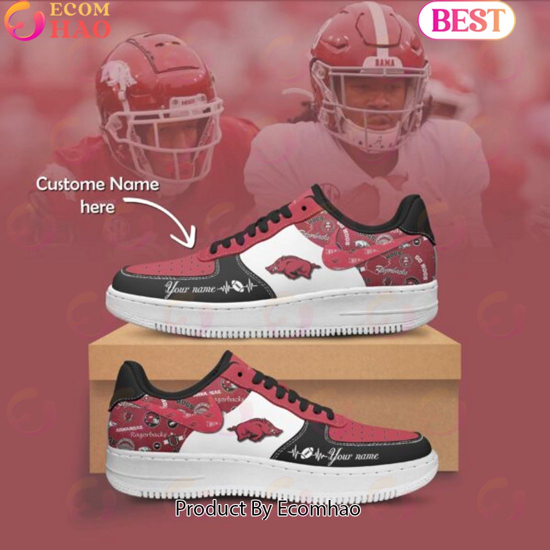 Custom Name NCAA Arkansas Razorbacks Special Design Air Force 1