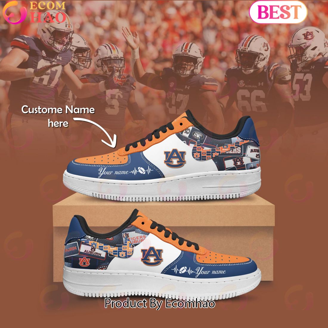 Custom Name NCAA Auburn Tigers Special Design Air Force 1