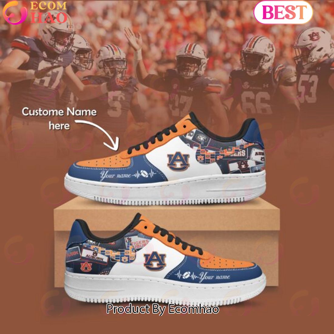 Custom Name NCAA Auburn Tigers Special Design Air Force 1