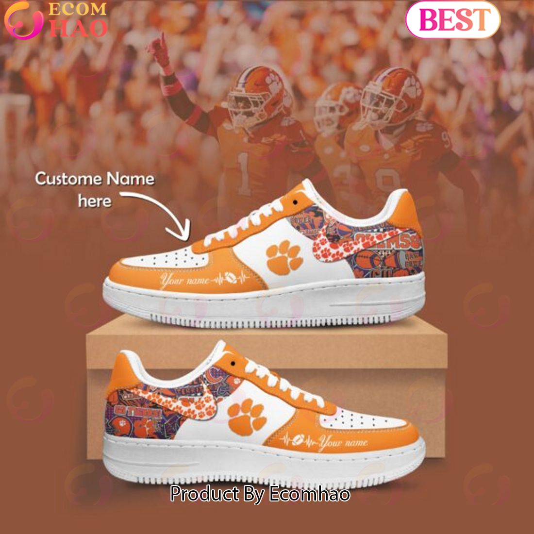 Custom Name NCAA Clemson Tigers Special Design Air Force 1