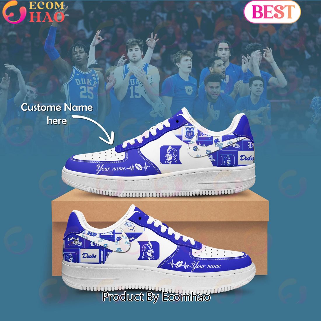 Custom Name NCAA Duke Blue Devils Special Design Air Force 1