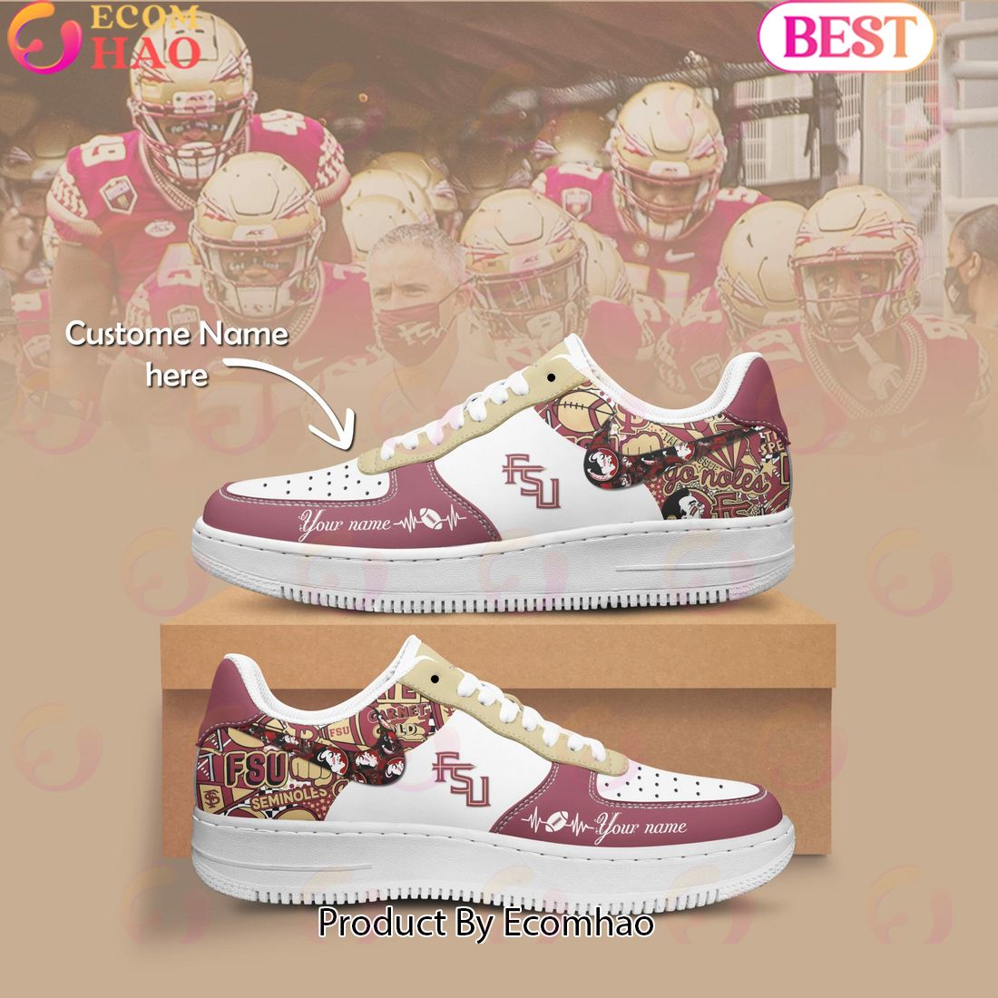 Custom Name NCAA Florida State Seminoles Special Design Air Force 1