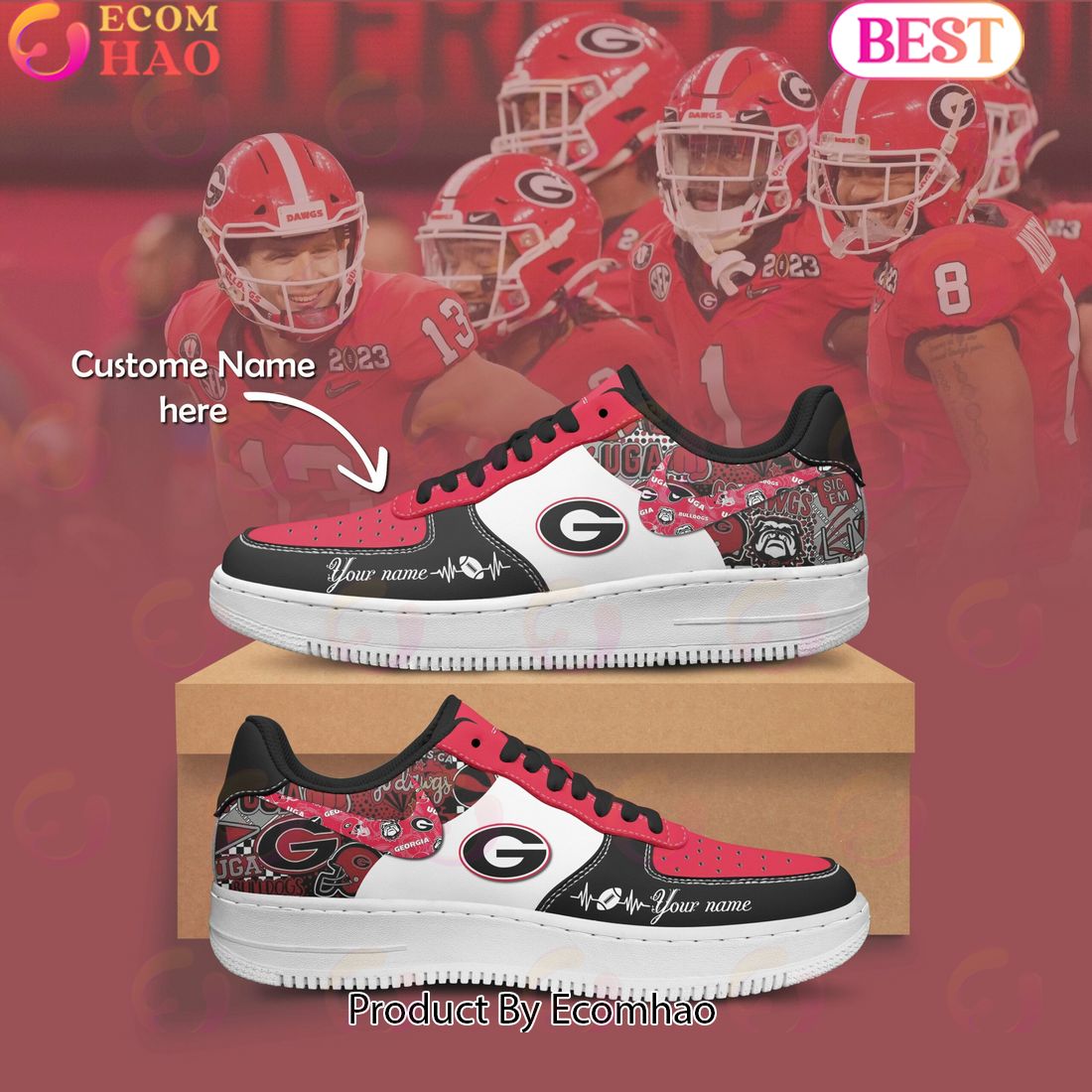 Custom Name NCAA Georgia Bulldogs Special Design Air Force 1