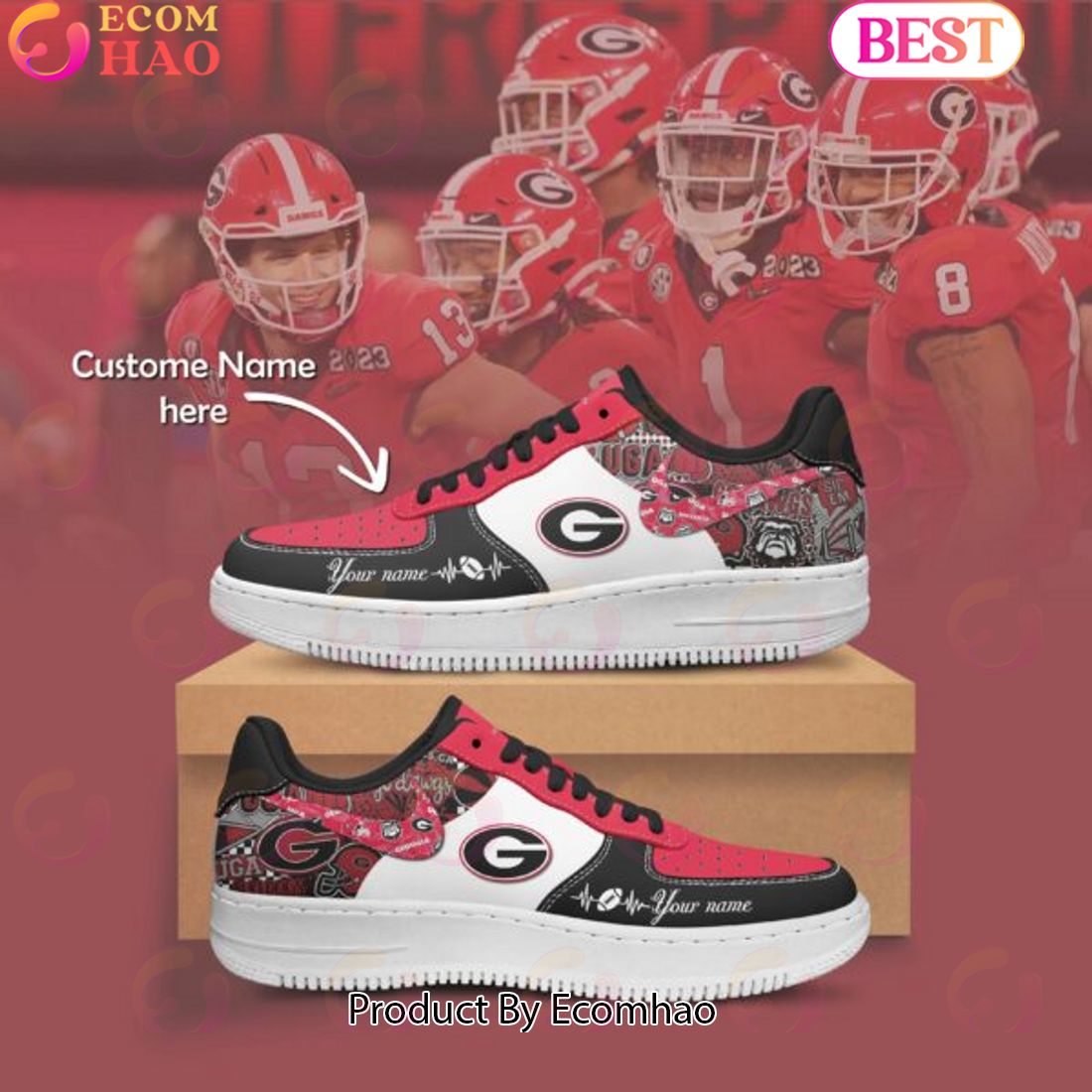 Custom Name NCAA Georgia Bulldogs Special Design Air Force 1