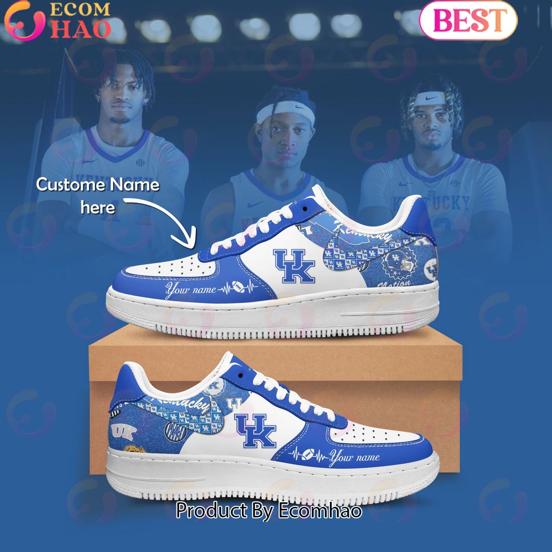 Custom Name NCAA Kentucky Wildcats Special Design Air Force 1