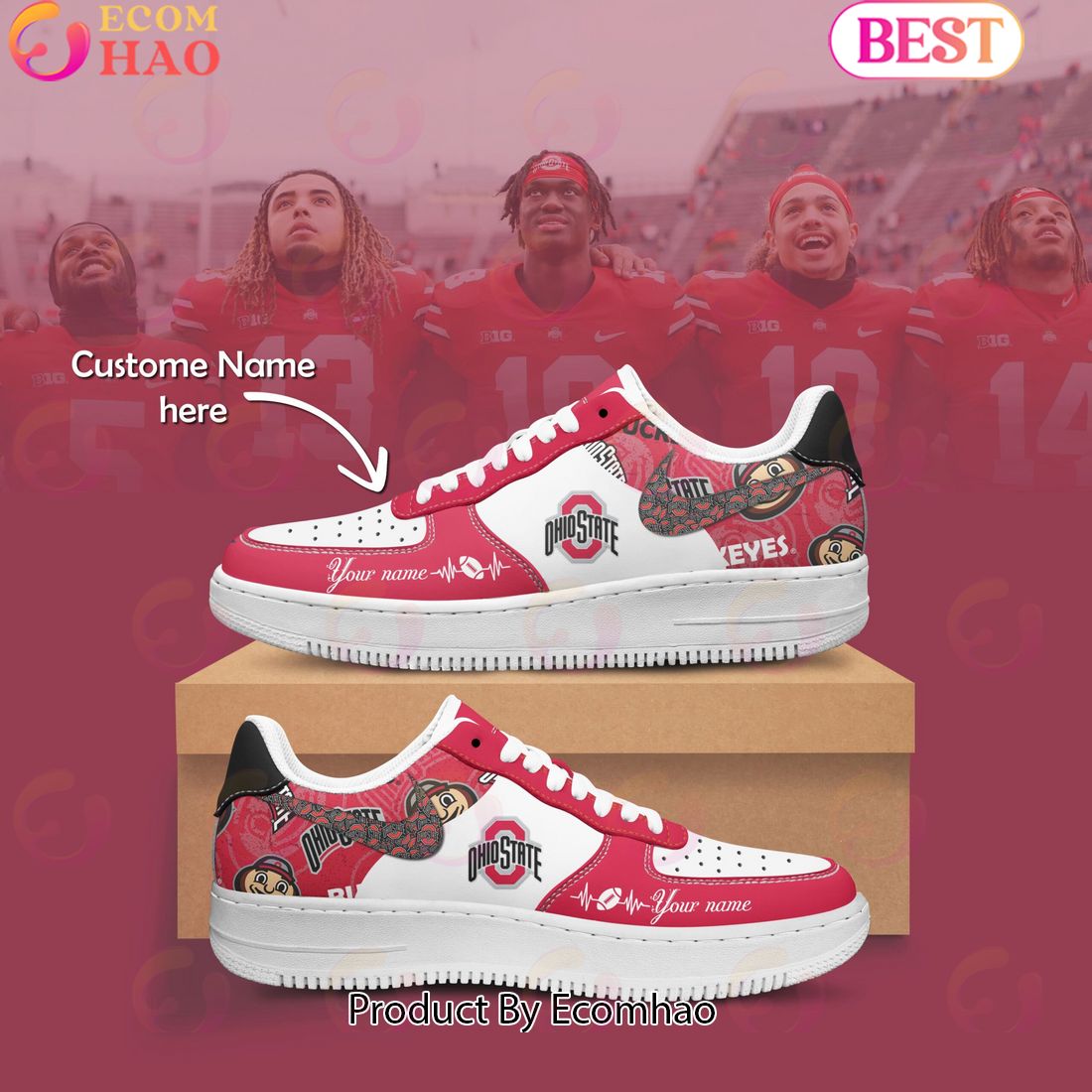 Custom Name NCAA Ohio State Buckeyes Special Design Air Force 1