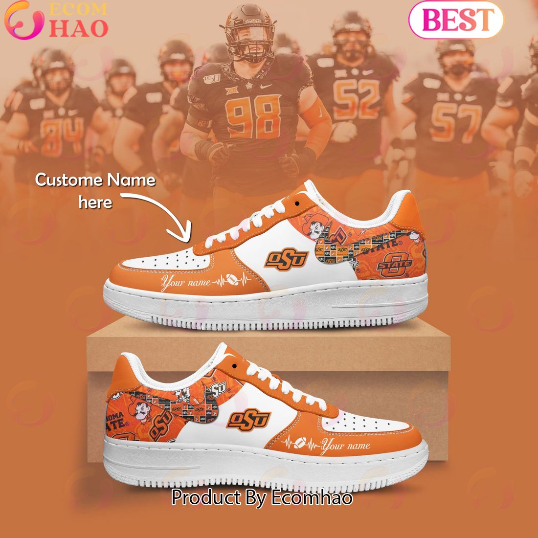 Custom Name NCAA Oklahoma State Cowboys Special Design Air Force 1