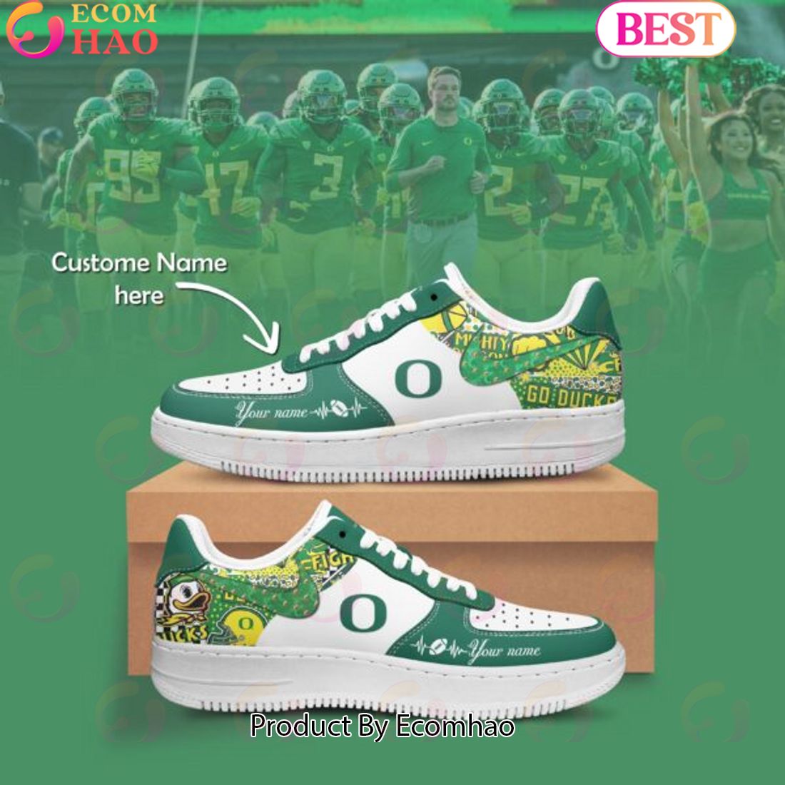 Custom Name NCAA Oregon Ducks Special Design Air Force 1