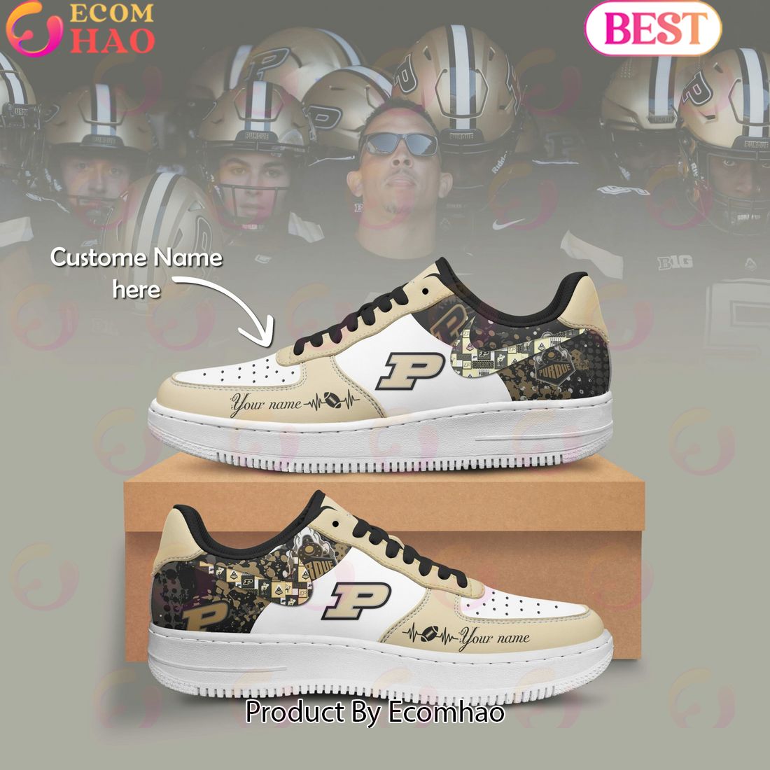 Custom Name NCAA Purdue Boilermakers Special Design Air Force 1