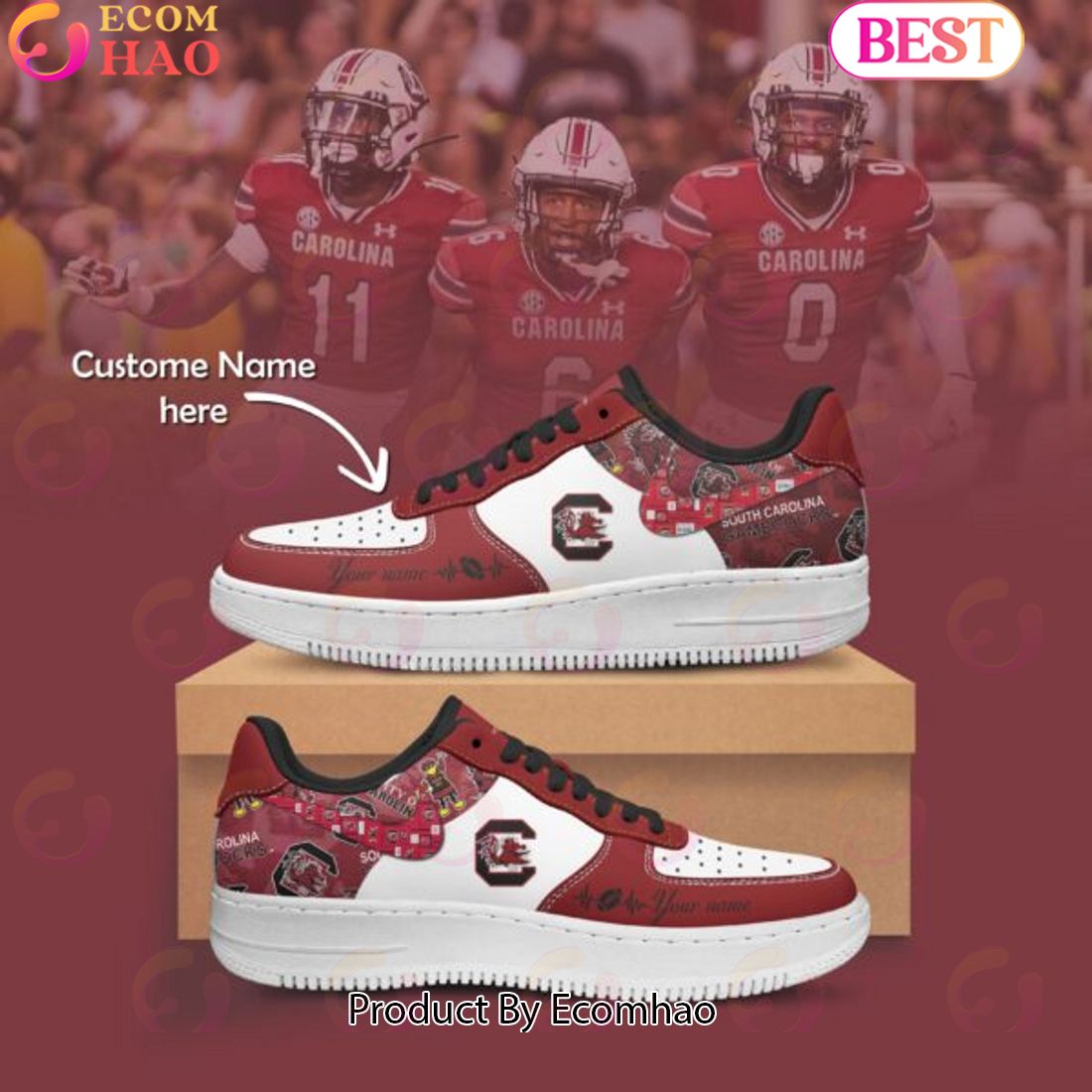 Custom Name NCAA South Carolina Gamecocks Special Design Air Force 1