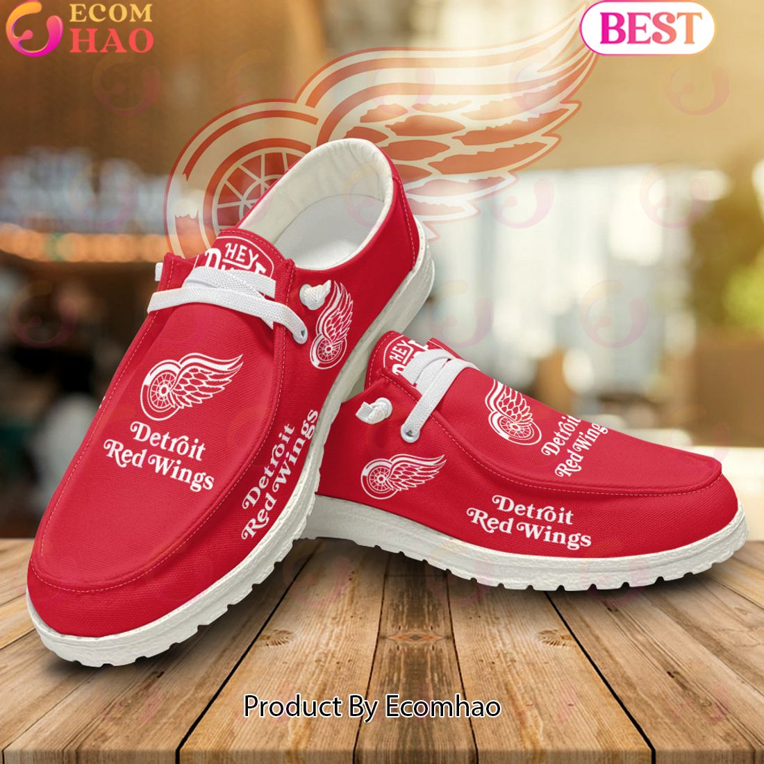 NHL Detroit Red Wings Special Design Dudes Shoes