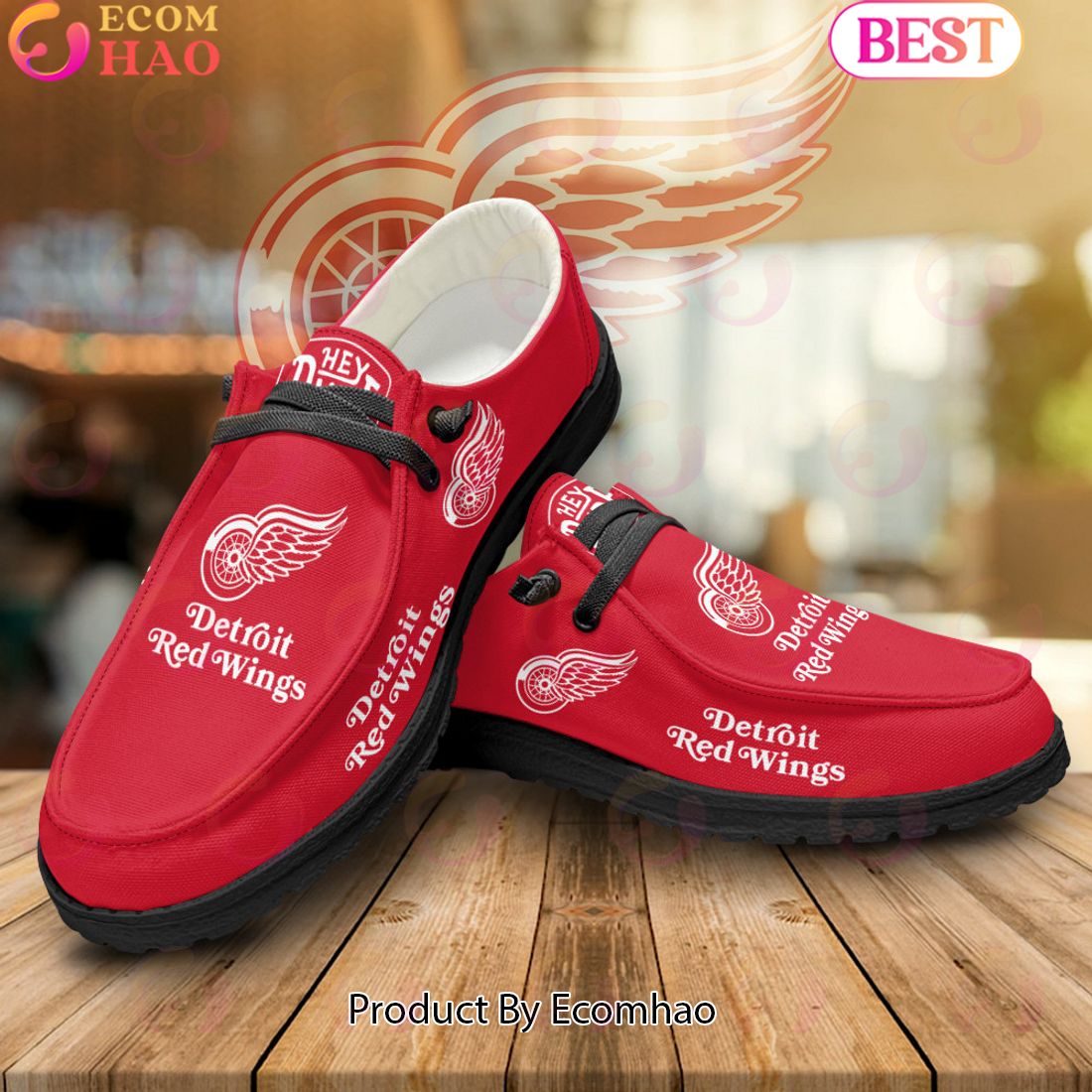 NHL Detroit Red Wings Special Design Dudes Shoes