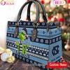 NCAA Northern Illinois Huskies Grinch Christmas Women Leather Hand Bag