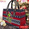 NCAA Oklahoma State Cowboys Grinch Christmas Women Leather Hand Bag