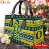 NCAA Pittsburgh Panthers Grinch Christmas Women Leather Hand Bag