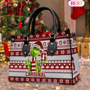 NCAA Stanford Cardinal Grinch Christmas Women Leather Hand Bag