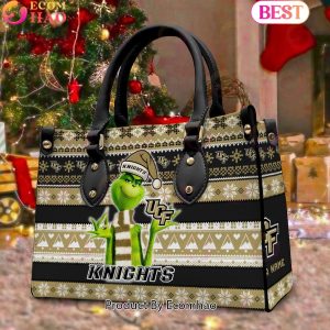 NCAA UCF Knights Grinch Christmas Women Leather Hand Bag