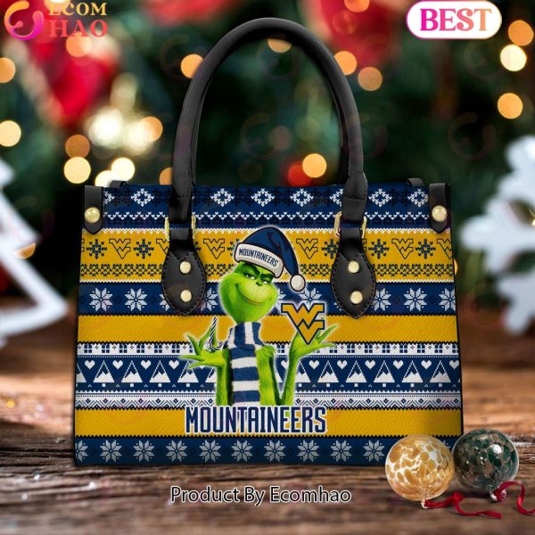 NCAA West Virginia Mountaineers Grinch Christmas Women Leather Hand Bag