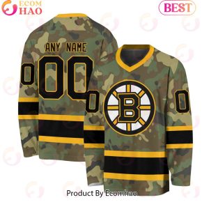 NHL Boston Bruins Special Camo Design V-neck Long Sleeve