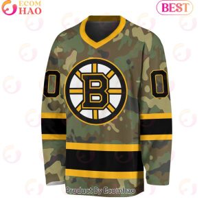 NHL Boston Bruins Special Camo Design V-neck Long Sleeve