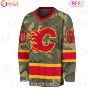 NHL Calgary Flames Special Camo Design V-neck Long Sleeve