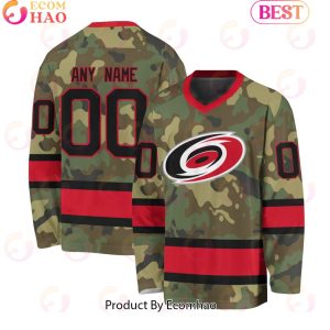 NHL Carolina Hurricanes Special Camo Design V-neck Long Sleeve