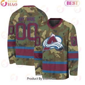 NHL Colorado Avalanche Special Camo Design V-neck Long Sleeve