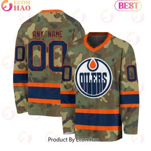 NHL Edmonton Oilers Special Camo Design V-neck Long Sleeve