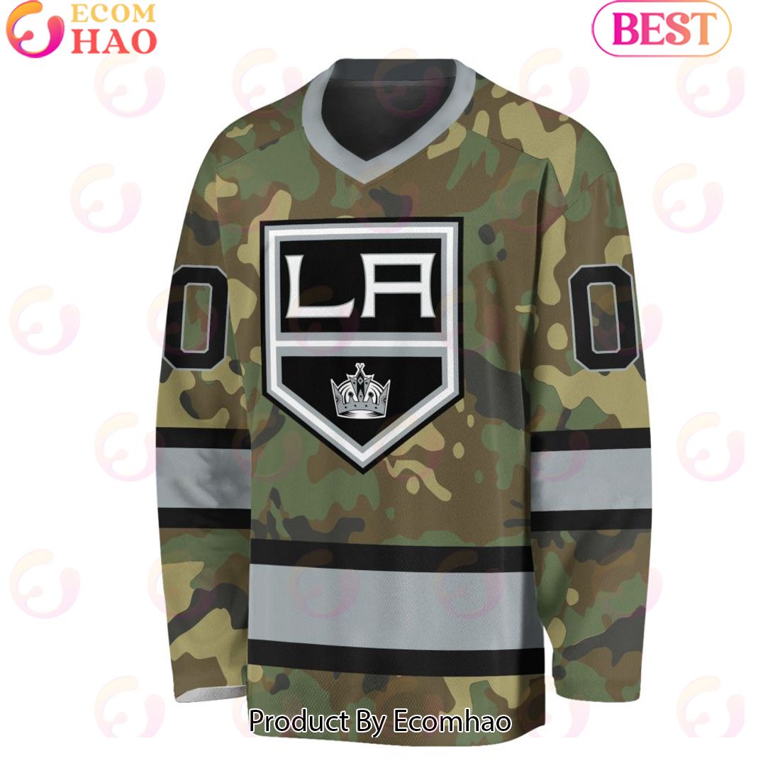 NHL Los Angeles Kings Special Camo Design V-neck Long Sleeve