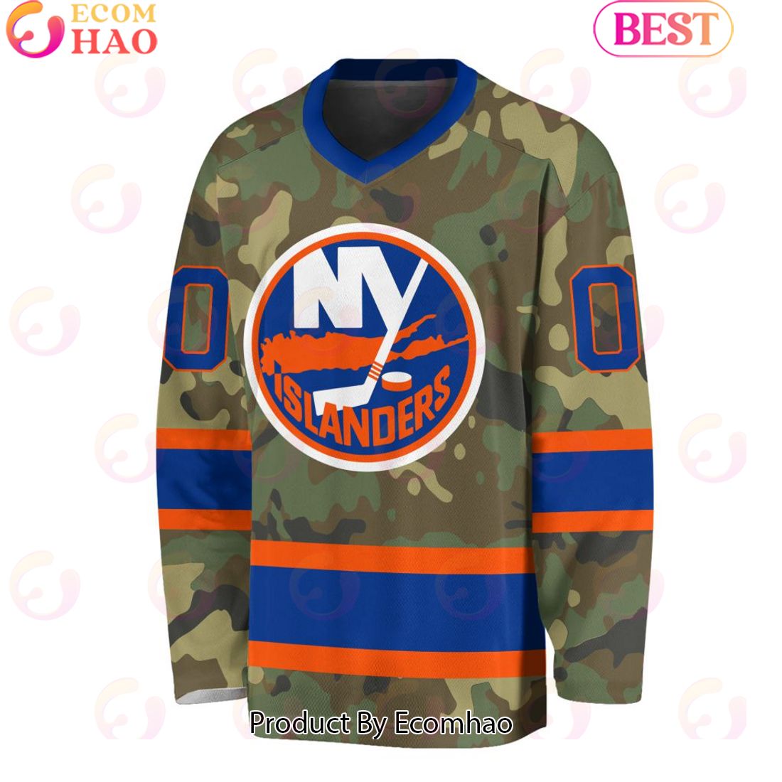 NHL New York Islanders Special Camo Design V-neck Long Sleeve