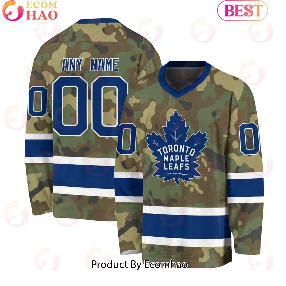 NHL Toronto Maple Leafs Special Camo Design V-neck Long Sleeve