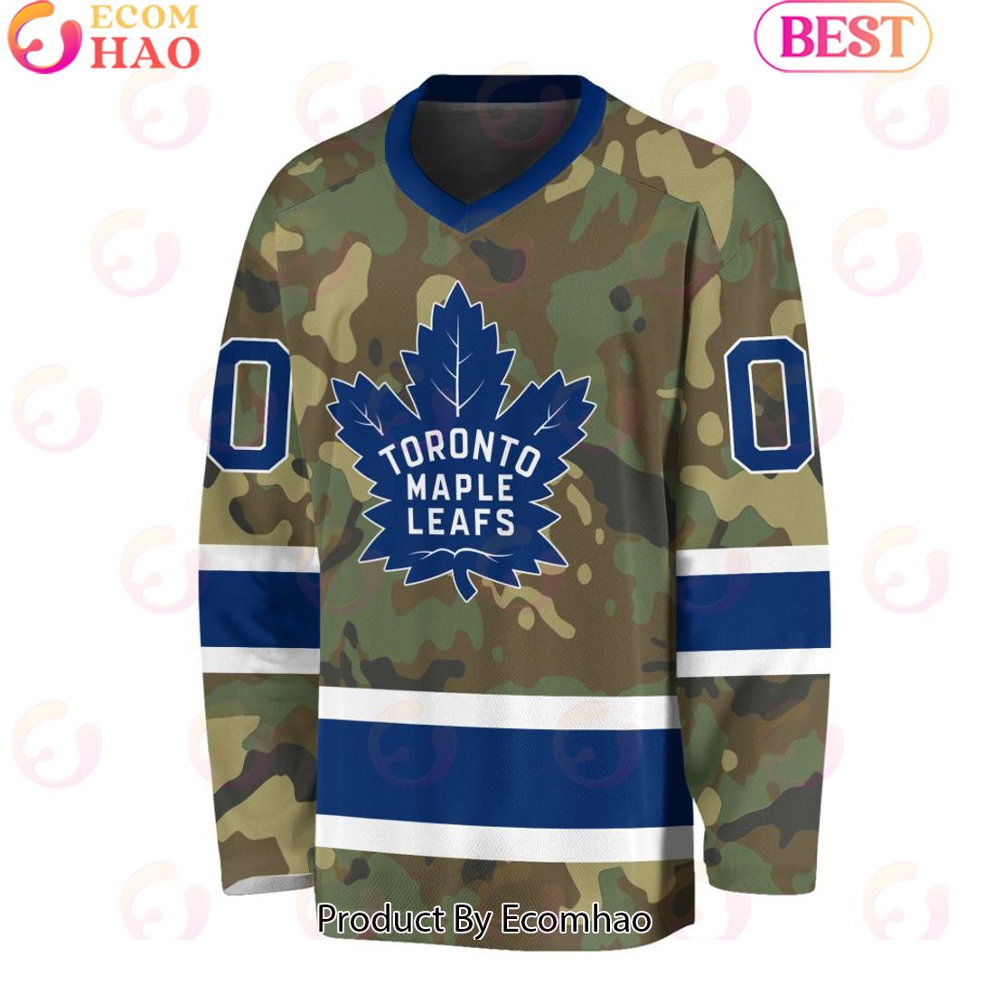 NHL Toronto Maple Leafs Special Camo Design V-neck Long Sleeve