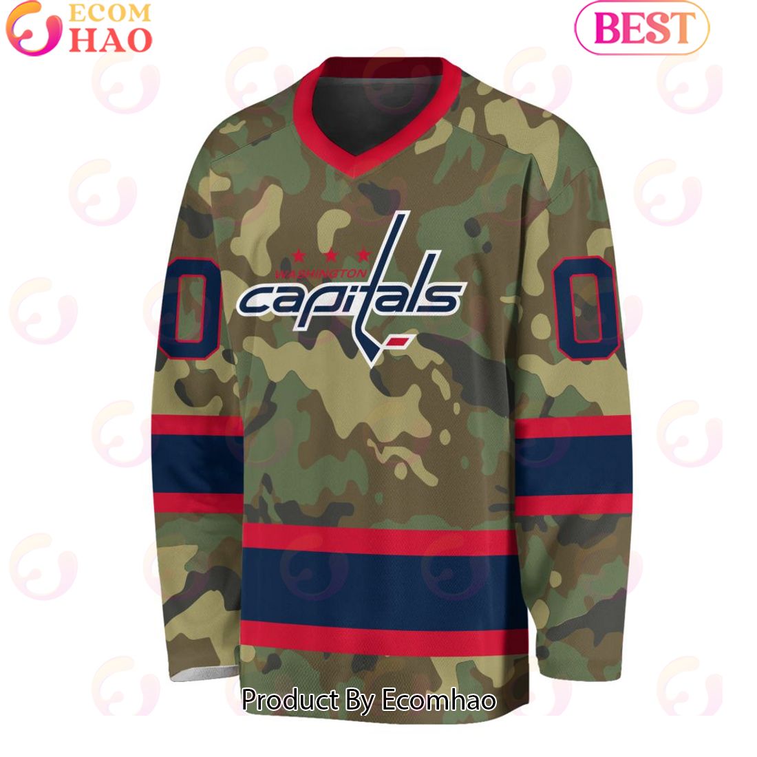 NHL Washington Capitals Special Pink V-neck Long Sleeve - Torunstyle