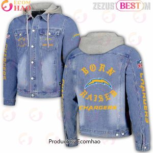 NFL Los Angeles Chargers Born x Raised Hooded Full-Button Denim Jacket