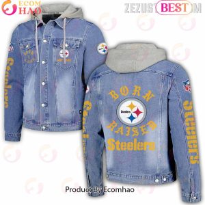 NFL Pittsburgh Steelers Born x Raised Hooded Full-Button Denim Jacket