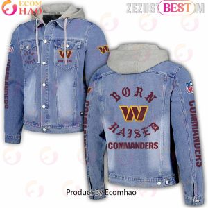 NFL Washington Commanders Born x Raised Hooded Full-Button Denim Jacket