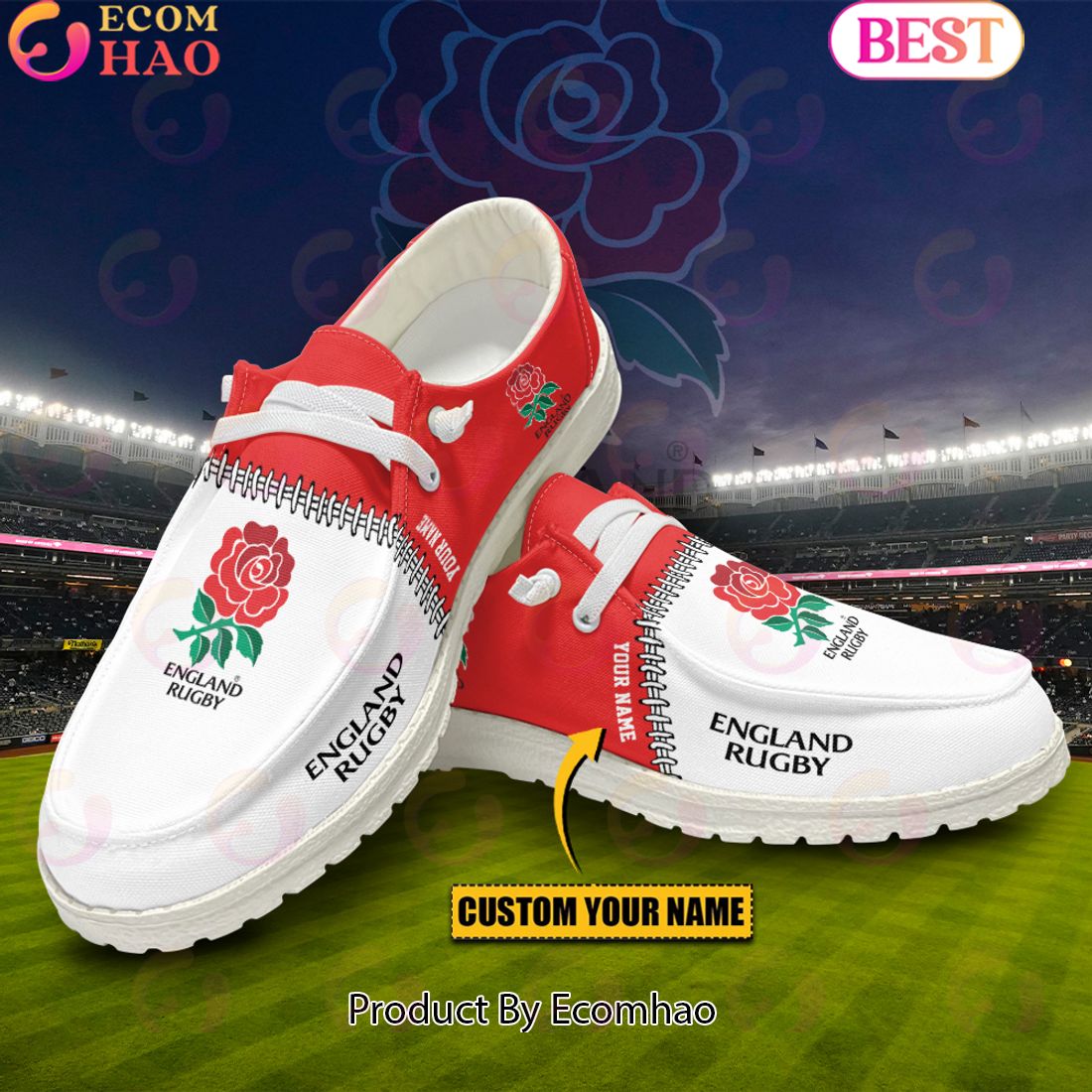 Rugby World Cup England Custom Name Hey Dude Shoes