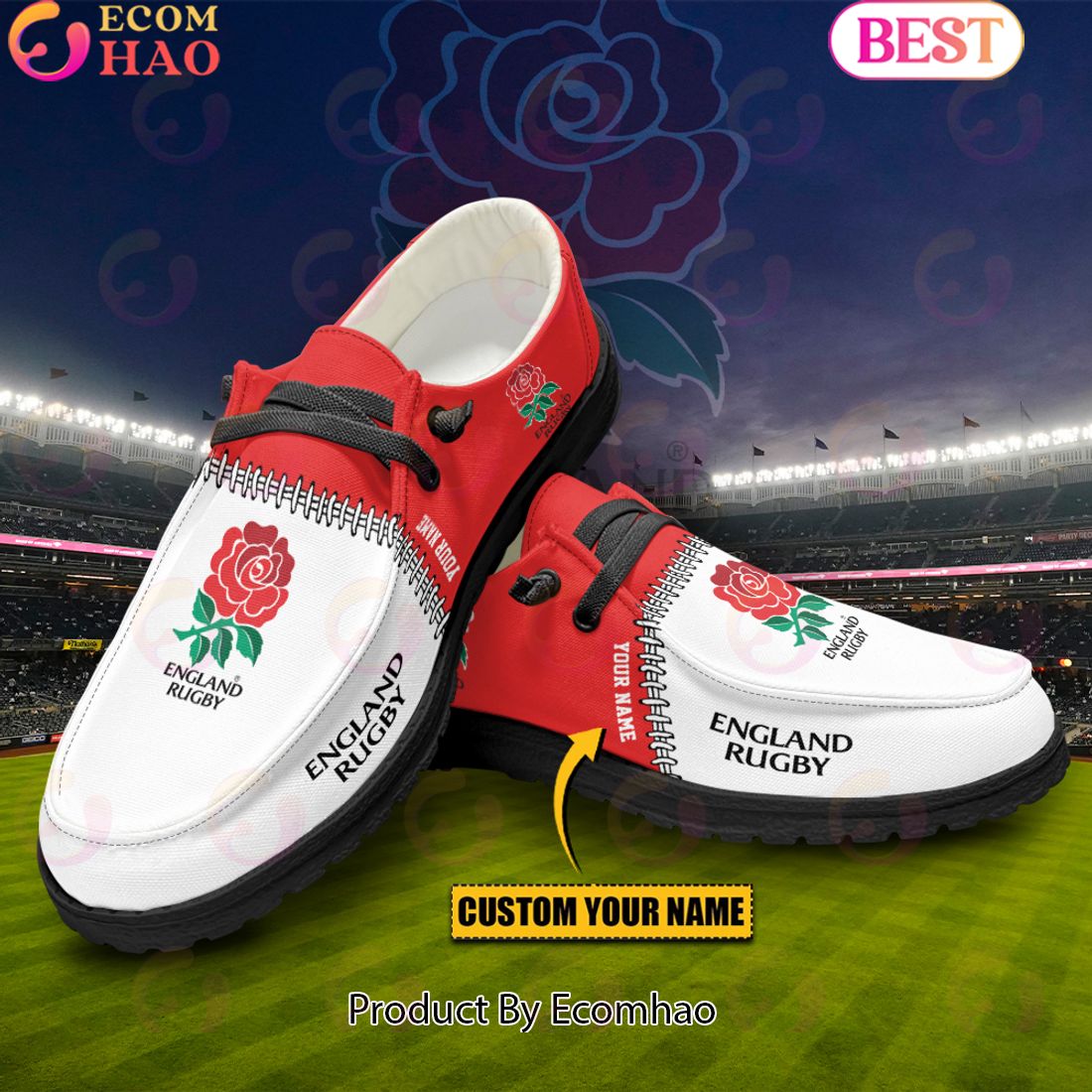 Rugby World Cup England Custom Name Hey Dude Shoes