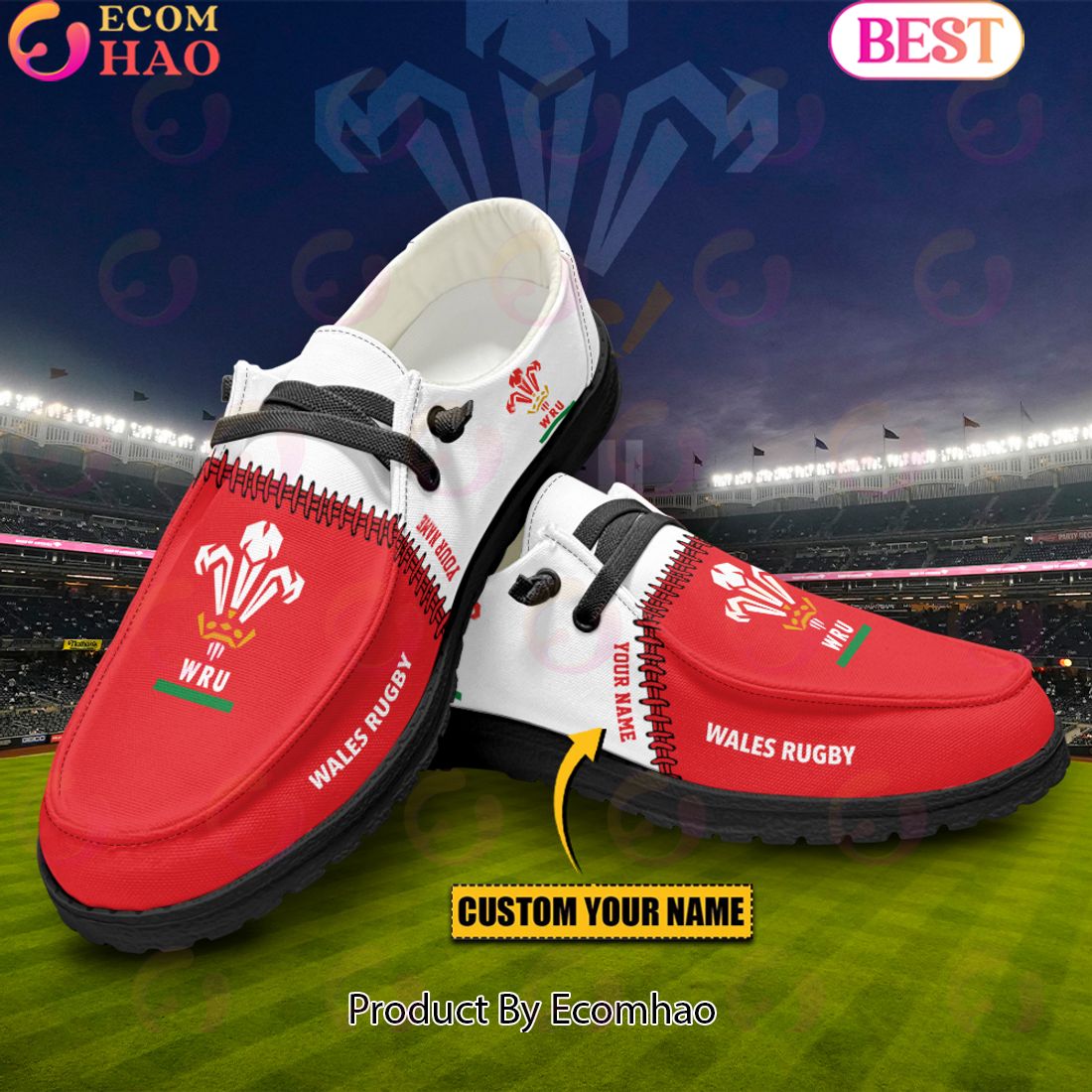 Rugby World Cup Wales Custom Name Hey Dude Shoes