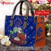 NCAA Auburn Tigers Grinch And Jack Skellington Christmas Women Leather Hand Bag