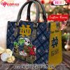 NCAA North Carolina Tar Heels Grinch And Jack Skellington Christmas Women Leather Hand Bag