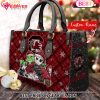NCAA Stanford Cardinal Grinch And Jack Skellington Christmas Women Leather Hand Bag