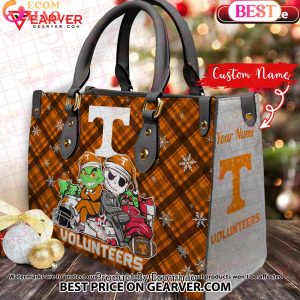 NCAA Tennessee Volunteers Grinch And Jack Skellington Christmas Women Leather Hand Bag