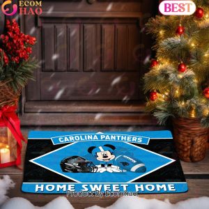 NFL Carolina Panthers Sport Team And Mickey Home Sweet Home Doormat