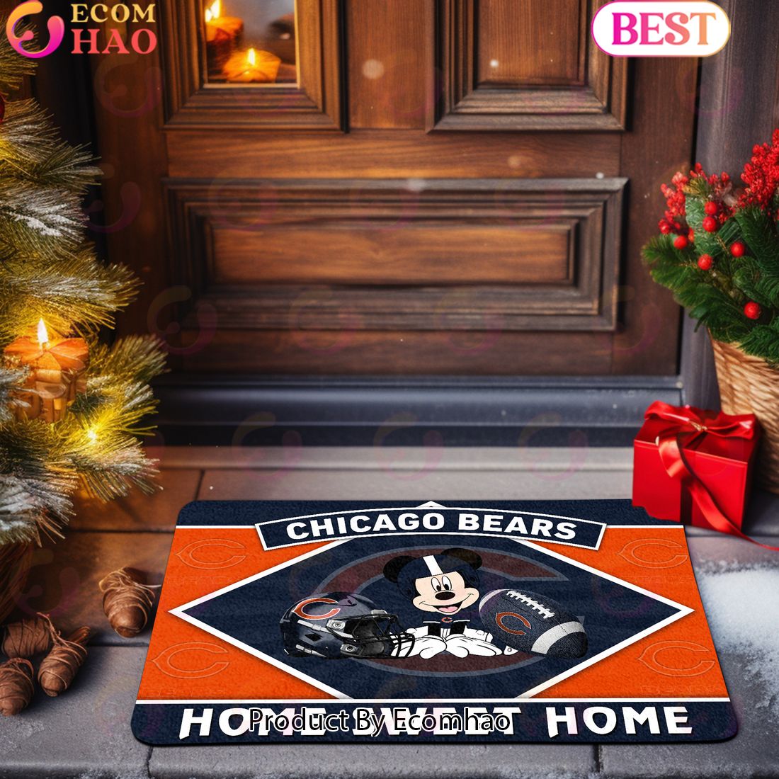 NFL Chicago Bears Sport Team And Mickey Home Sweet Home Doormat