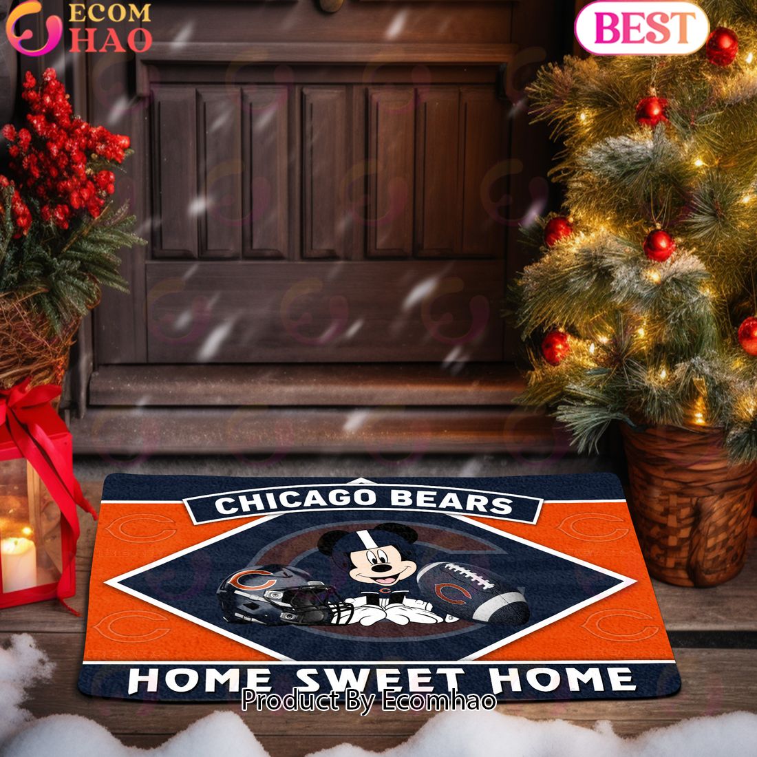 NFL Chicago Bears Sport Team And Mickey Home Sweet Home Doormat