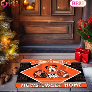 NFL Cincinnati Bengals Sport Team And Mickey Home Sweet Home Doormat