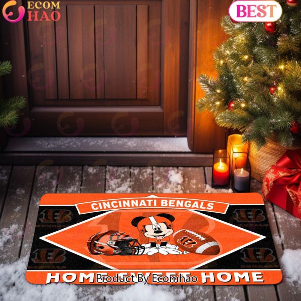 NFL Cincinnati Bengals Sport Team And Mickey Home Sweet Home Doormat