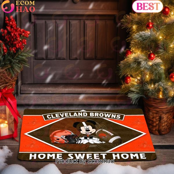 NFL Cleveland Browns Sport Team And Mickey Home Sweet Home Doormat