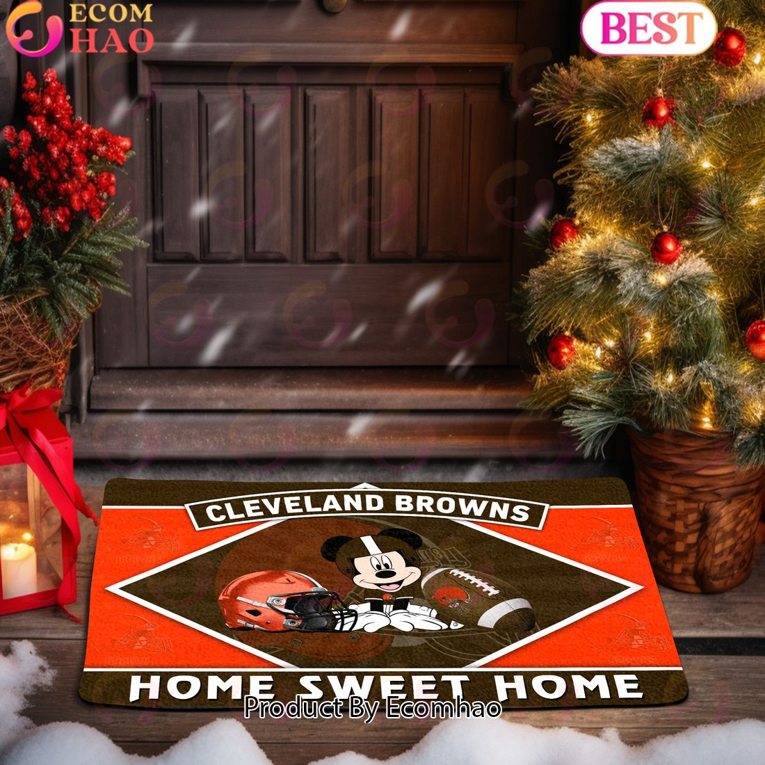 NFL Cleveland Browns Sport Team And Mickey Home Sweet Home Doormat